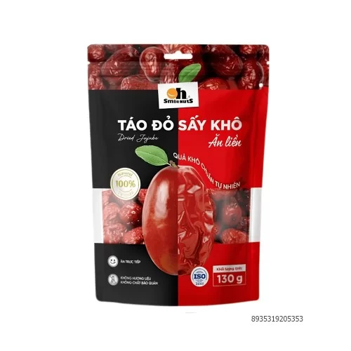 Táo đỏ sấy khô Oh Smile Nuts túi zip 130g