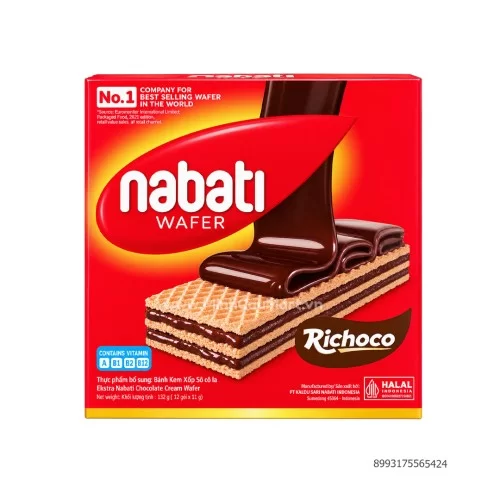 Bánh kem xốp Nabati chocolate cream wafer 330gr                                                                                                                                                                                                           