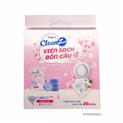 Viên thả bồn cầu 4 viên hương đào                                                                                                                                                                                                                         