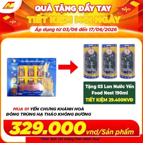 Yến chưng Khánh Hòa Đông Trùng Hạ Thảo không đường                                       