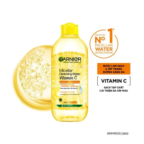 Tẩy trang Garnier sạch sâu màu vàng 400ml                                                                                                                                                                                                                 