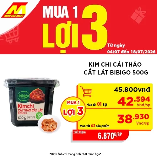 Kim Chi Cải Thảo Cắt Lát Ông Kim Bibigo 500g