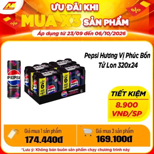 Pepsi Hương Vị Phúc Bồn Tử Lon 320x24                                                                                                                                                                                                                     