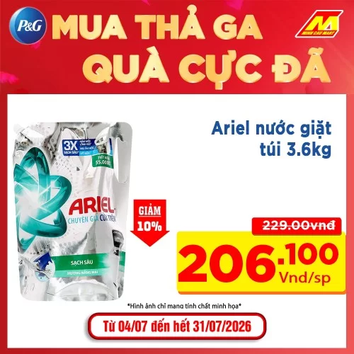Nước Giặt Ariel Matic Đậm Đặc Sạch Nhanh 3.5Kg