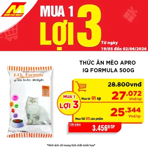 Thức ăn mèo apro IQ formula 500g