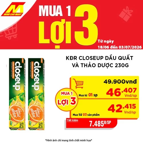 Kem Đánh Răng Closeup Dầu Quất Detox 230G 