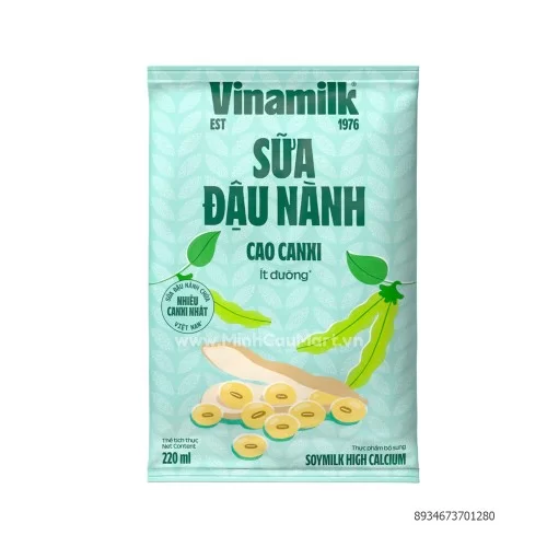 Sữa đậu nành Vinamilk cao Canxi bịch 220ml                                                                                                                                                                                                                