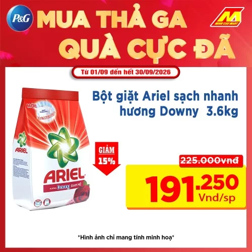 Bột Giặt Areil Sạch Nhanh Hương Downy 3kg8
