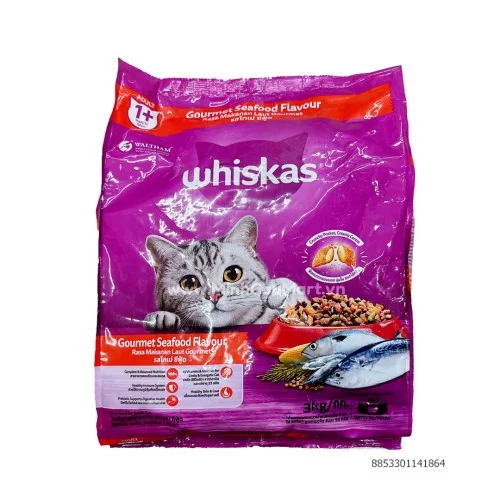 Thức ăn mèo Whiskas vị hải sản 3kg