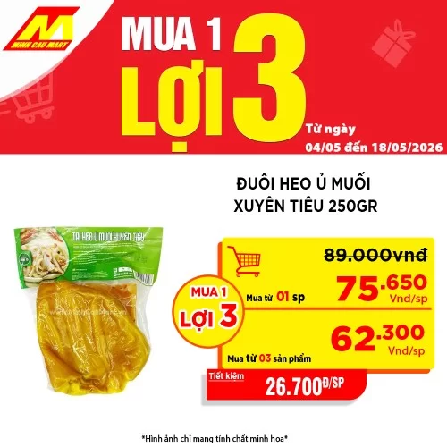 Tai Heo Ủ Muối Xuyên Tiêu Hoàng Minh 200G