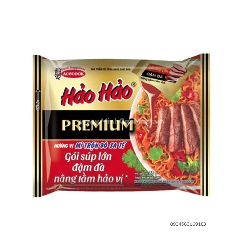 Mì trộn Hảo Hảo premium vị bò sa tế
