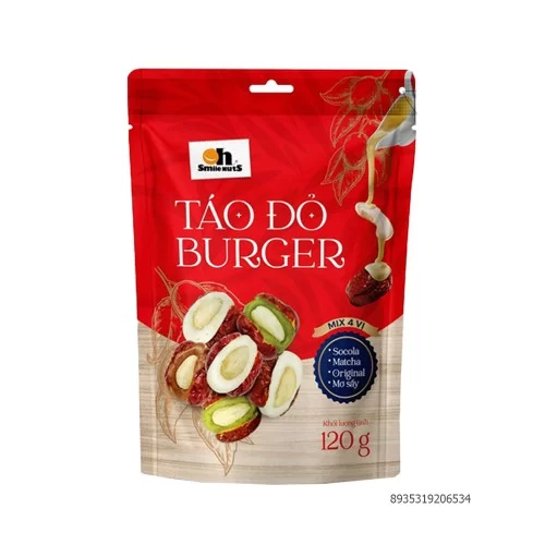 Táo đỏ Burger 4 vị Oh Smile Nuts túi zip 120g