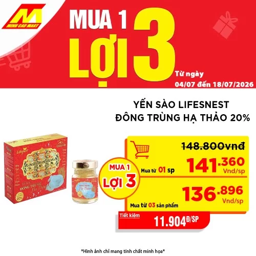 Yến sào LifesNest Đông trùng hạ thảo 20%