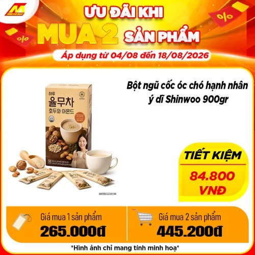 Bột ngũ cốc óc chó hạnh nhân ý dĩ Shinwoo 900gr                                                                                                                                                                                                           