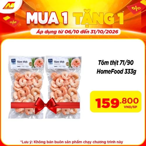 Tôm thịt 71/90 HomeFood 333g