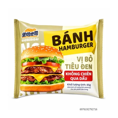Bánh Hamburger không chiên qua dầu vị bò tiêu đen 85g        