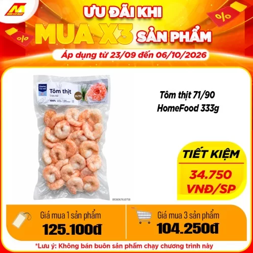 Tôm thịt 71/90 HomeFood 333g
