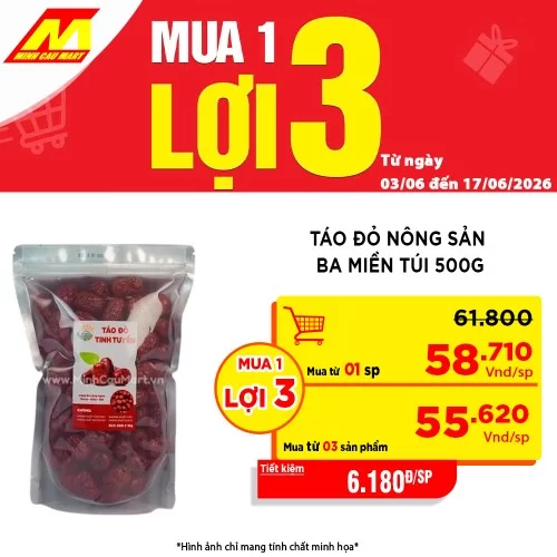 Táo đỏ Nông Sản Ba Miền túi 500g
