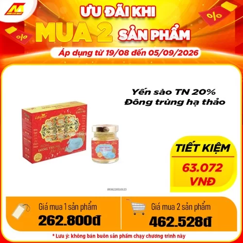 Yến sào TN 20% Đông trùng hạ thảo
