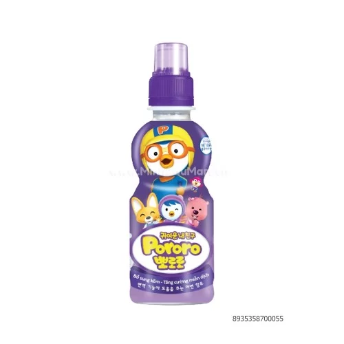 Nước uong Pororo trái cây vị việt quất 235ml                                                                                                                                                                                                              