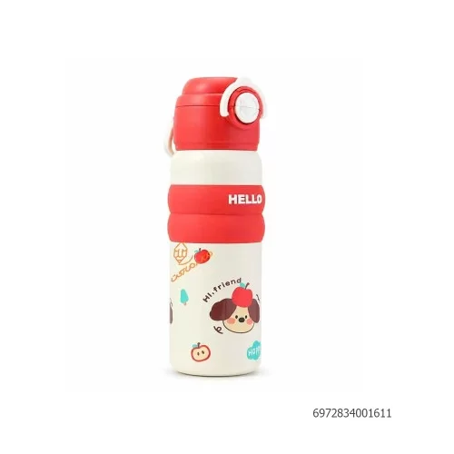 Bình đựng nước giữ nhiệt inox 600ml hoạ tiết HELLO H 303       