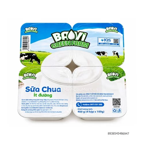 Sữa chua ít đường Bavi 100g                                                                                                                                                                                                                               