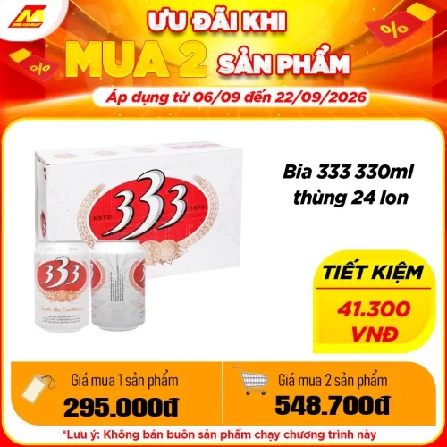 Thùng 24 Lon Bia 333 330ml