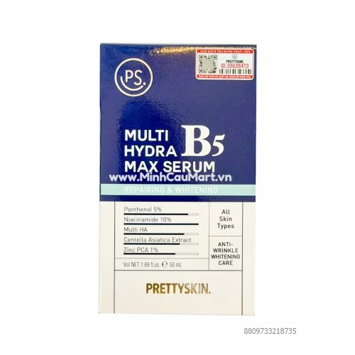 Tinh Chất Phục Hồi Cho Da Dầu PrettySkin Multi Hydra B5 Max Serum 50ml