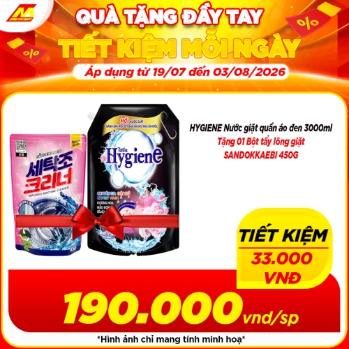 Nước giặt Hygien đậm đặc túi 3L