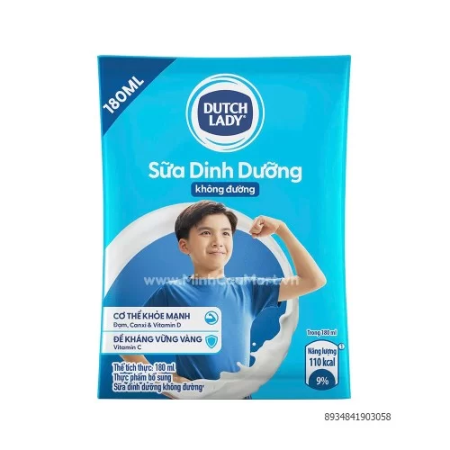 Sữa bịch Cô gái hà lan không đường 180ml                                                                                                                                                                                                             