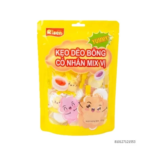 Kẹo dẻo bông có nhân Mix vị Risen 120g                                                                                                                                                                                                                    