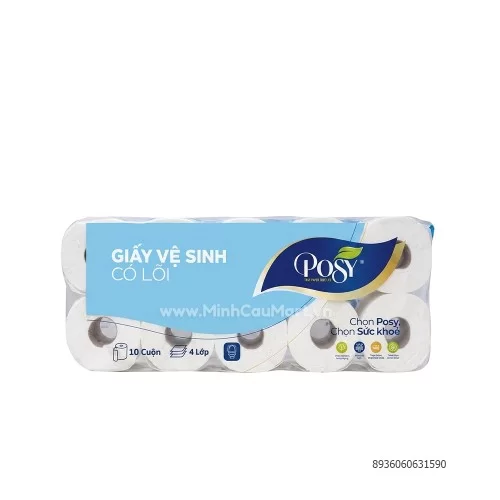 Giấy vệ sinh Posy 10 cuộn-4 lớp                                                                                                                                                                                                                           
