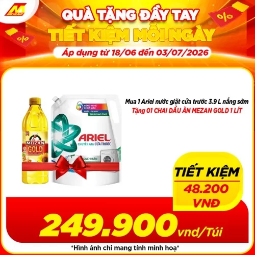 Nước Giặt Ariel Hương Downy Nắng Sớm Cửa Trước 3.7-3.9L
