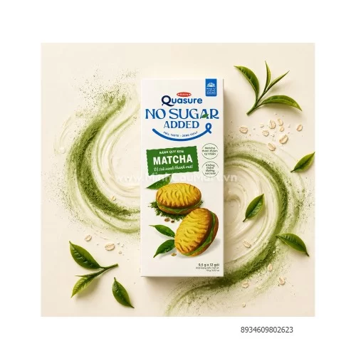 Bánh Quy Không Thêm Đường Quasure No Sugar Added Vị Matcha 104.5g