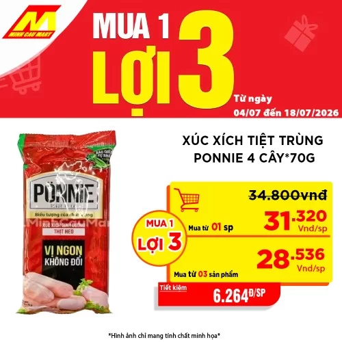 Xúc xích Ponnie 4 cây*70g