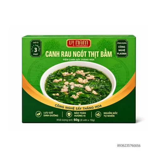 Viên canh sấy thăng hoa: Canh rau ngót thịt bằm 6 viên/hộp
