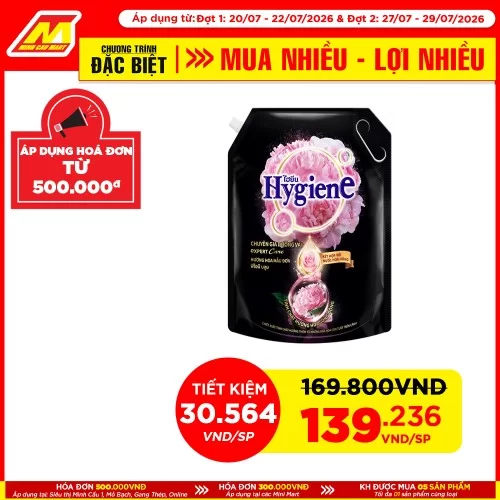 Xả vải đậm đặc Hygiene 2000ML