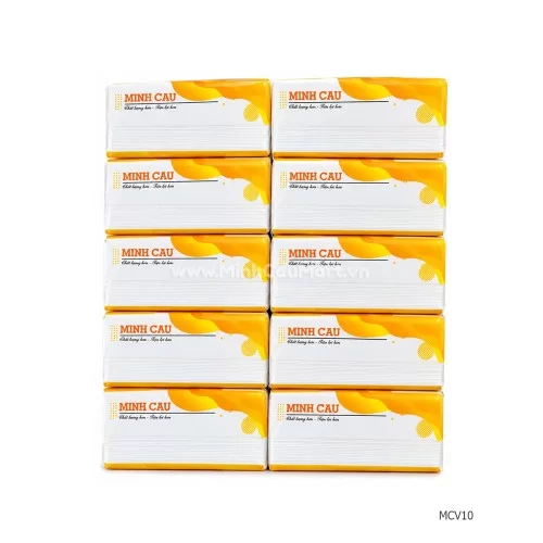Lốc 10 gói giấy ăn Minh Cầu vàng 300 tờ