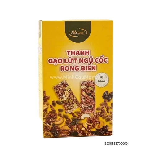 Thanh gạo lứt ngũ cốc rong biển hiệu Alpuna 216g                                                                                                                                                                                                          