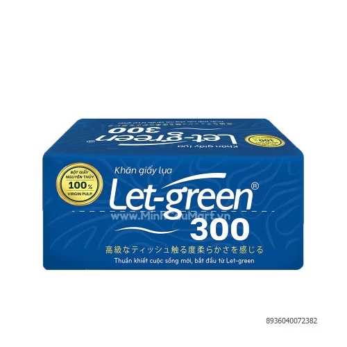 Khăn giấy lụa LET-GREEN 20*21cm 300 tờ                                                                                                                                                                                                                    