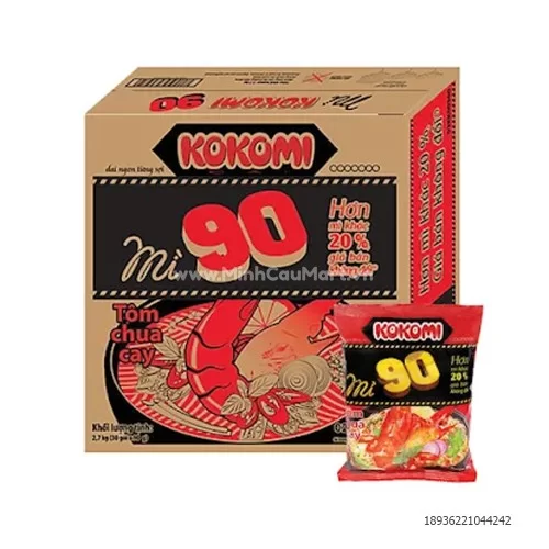 Mì Kokomi đại 90 tôm chua cay MB 90g  30 gói/thùng