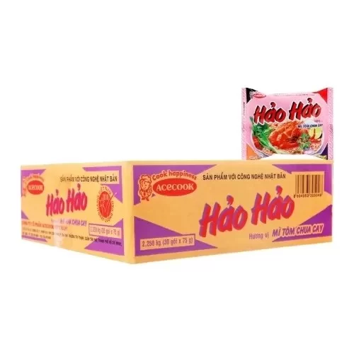 Thùng 30 gói Mì Hảo Hảo Tôm Chua Cay 75Gr