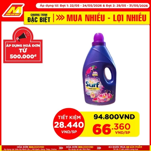 SURF Nước giặt hương hoa cỏ huyền bí 2.7kg