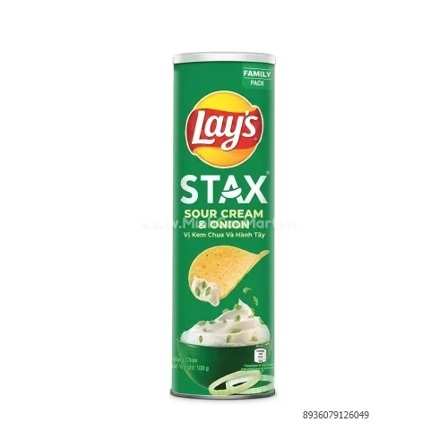 Lays khoai tây ống Kem chua hành 100g                                                                                                                                                                                                                     