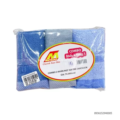 Combo 2 khăn mặt sợi tre tặng 1 chiếc cùng loại Combo 2 khăn mặt sợi tre tặng 1 chiếc cùng loại