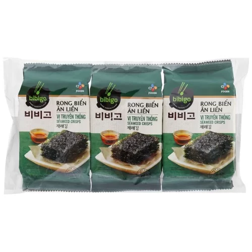 Rong biển ăn liền trọn dưỡng chất Bibigo lốc 3 gói