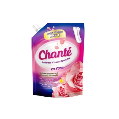 Nước giặt xả Chante cao cấp 8 trong 1 Hương Hoa Hồng Pháp 3.4kg