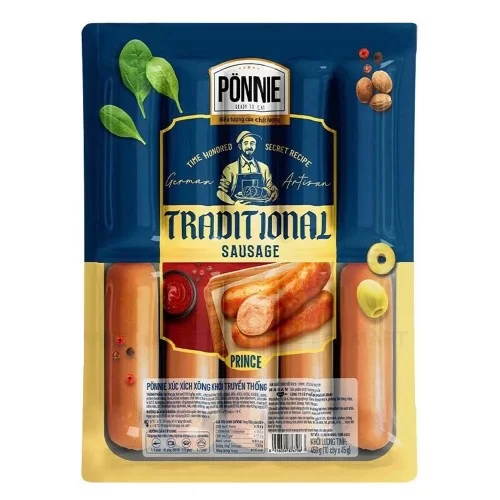 Xúc xích Ponnie xông khói truyền thống 10 cây * 45g                                                                                                                                                                                                       
