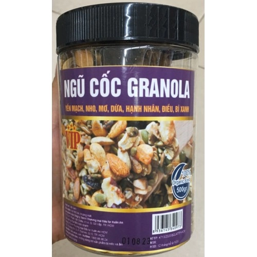 Ngũ cốc hạt Granola VIP 500g  Ngũ cốc hạt Granola VIP 500g