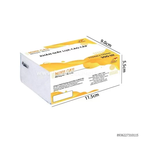 Lốc 10 gói giấy ăn Minh Cầu vàng 300 tờ